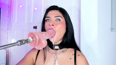 Sexy solo girl loving masturbation with toys