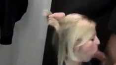 Hot Blonde Slut Blows In A Changing Room